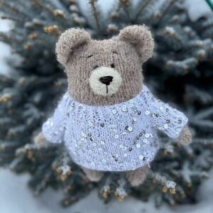 Мишка вязаный из альпаки